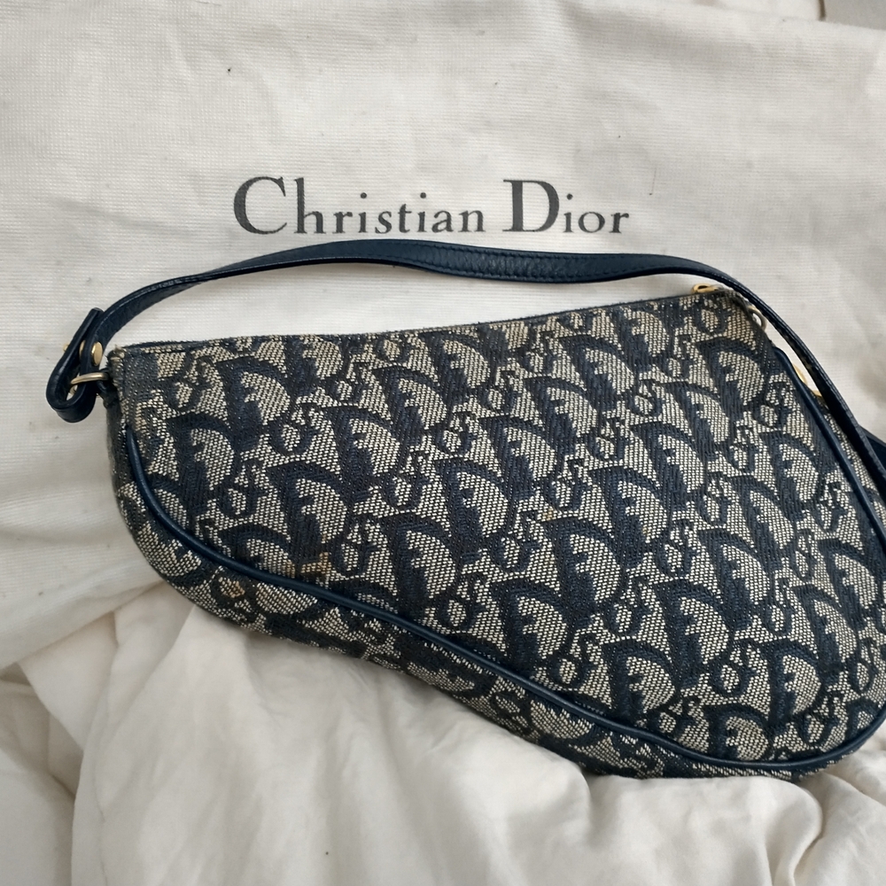 Dior Navy and Beige Shoulder Bag
